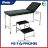 เตียงตรวจโรคเหล็กพ่นสี PISIT รุ่น PP029(B) แบบบันได 2 ขั้น