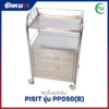 รถเข็นฉุกเฉินสแตนเลส 3 ลิ้นชัก PISIT รุ่น PP050(B)