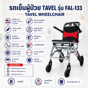 รถเข็นผู้ป่วย TAVEL FAL-133