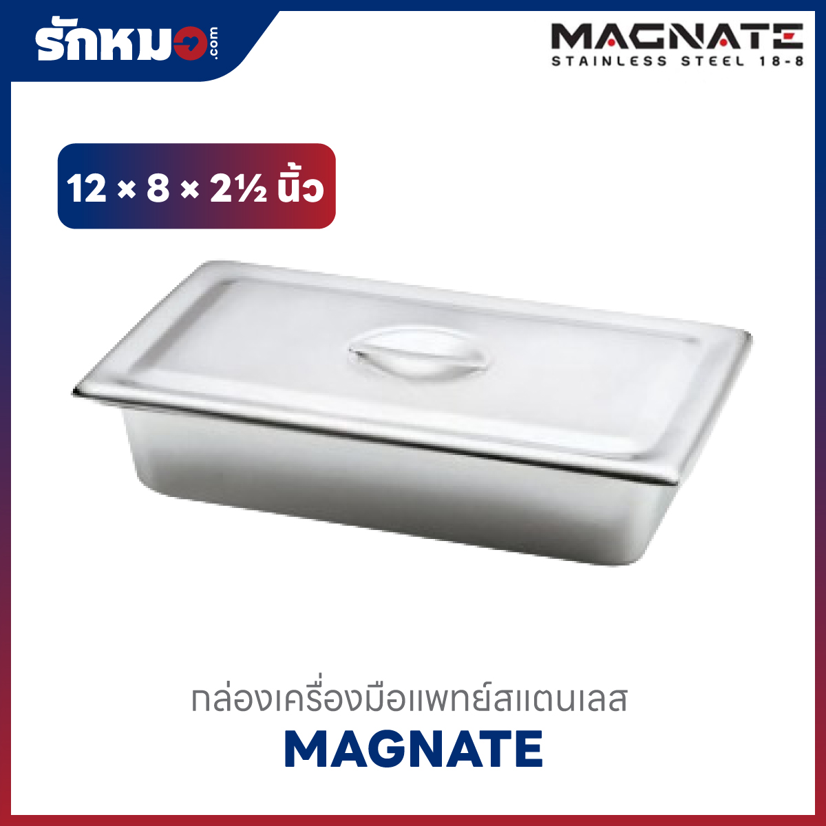 MAGNATE กล่องเครื่องมือแพทย์ ขนาด 12×8×2 ½ นิ้ว
