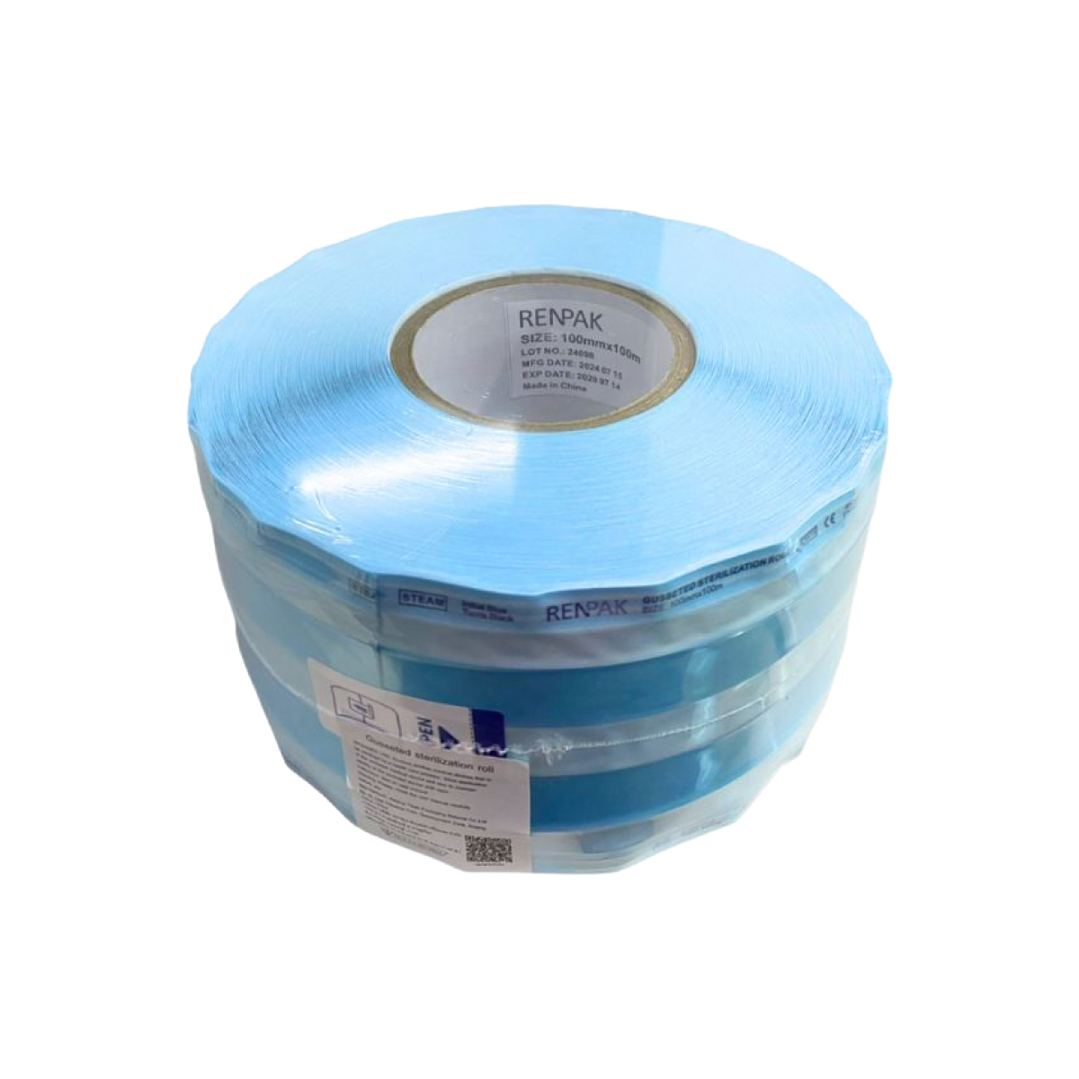 ซองสเตอร์ไรด์ 60 แกรม แบบขยายข้าง ยี่ห้อ RENPAK สีฟ้า (100 mm x 100 m)