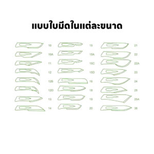 รูปแบบใบมีดผ่าตัด ยี่ห้อ Dura