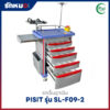 รถเข็นฉุกเฉินพลาสติก 5 ลิ้นชัก (Emergency Cart) PISIT รุ่น SL-F09-2
