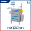 รถเข็นฉุกเฉินพลาสติก 5 ลิ้นชัก (Emergency Cart) PISIT รุ่น SL-F09-1