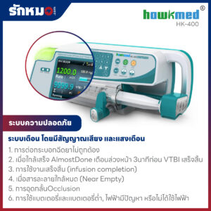 เครื่องควบคุมการให้สารละลายด้วยกระบอกฉีดยา (Syringe Pump) Hawkmed รุ่น HK-400