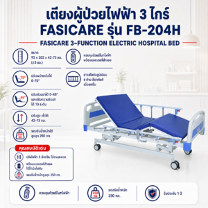 เตียงผู้ป่วยไฟฟ้า 3 ไกร์ FASICARE FB-204H