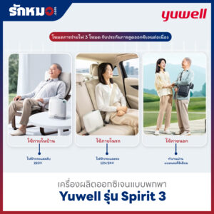 เครื่องผลิตออกซิเจนแบบพกพา Yuwell รุ่น Spirit 3