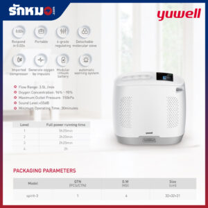 เครื่องผลิตออกซิเจนแบบพกพา Yuwell รุ่น Spirit 3