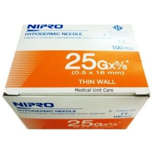 เข็มฉีดยา (Hypodermic Needle) ยี่ห้อ NIPRO เบอร์ 25Gx5/8"