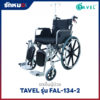 รถเข็นผู้ป่วยพับได้ TAVEL รุ่น FAL-134-2 พร้อมเสาน้ำเกลือ
