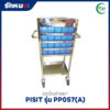 รถเข็นจ่ายยาสแตนเลส 20 ช่อง PISIT รุ่น PP057(A) ลิ้นชักพลาสติก