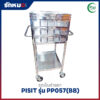 รถเข็นจ่ายยาสแตนเลส 30 ช่อง PISIT รุ่น PP057(BB) ลิ้นชักสแตนเลส
