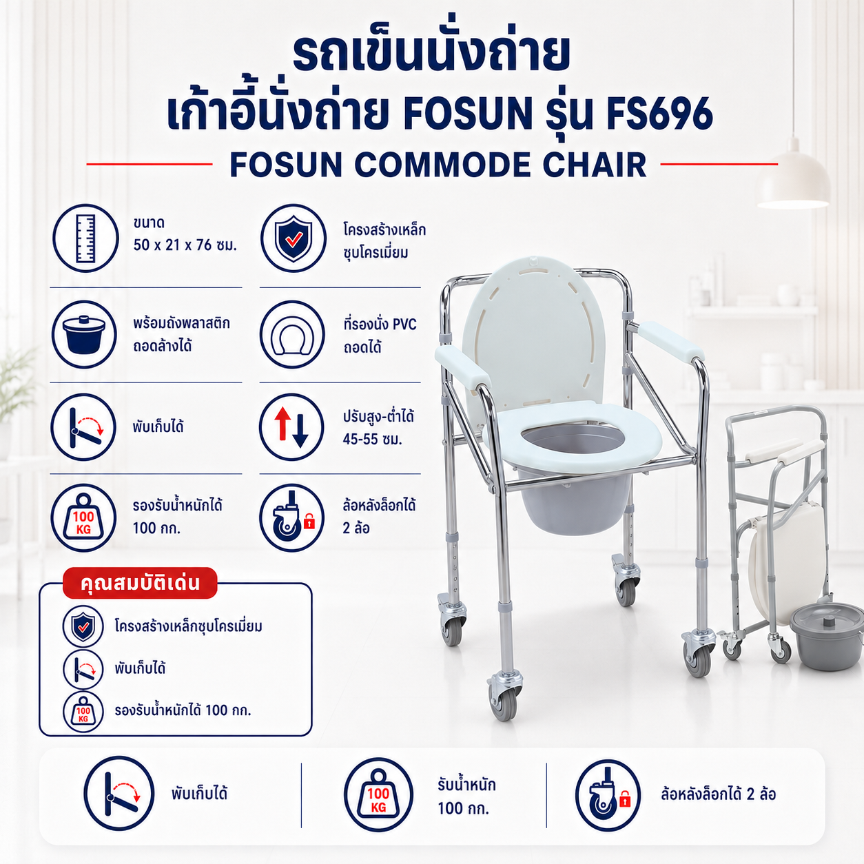 เก้าอี้นั่งถ่าย FOSUN FS696
