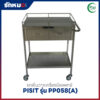 รถเข็นวางเครื่องมือแพทย์ 1 ชั้น 2 ลิ้นชัก PISIT รุ่น PP058(A)