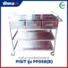 รถเข็นวางเครื่องมือแพทย์ 2 ชั้น 3 ลิ้นชัก PISIT รุ่น PP058(B)