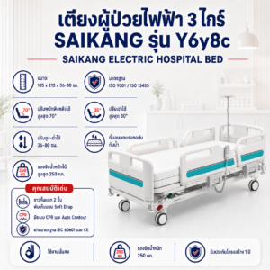 เตียงผู้ป่วยไฟฟ้า 3 ไกร์ SAIKANG Y6y8c