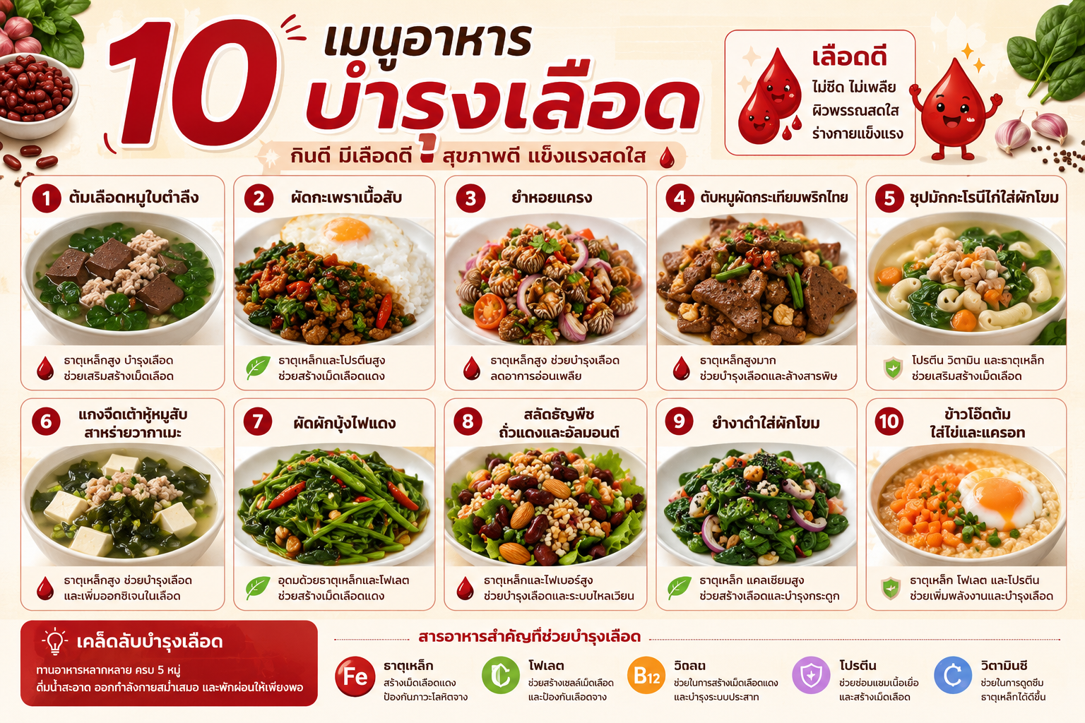 10 อาหารบำรุงเลือด